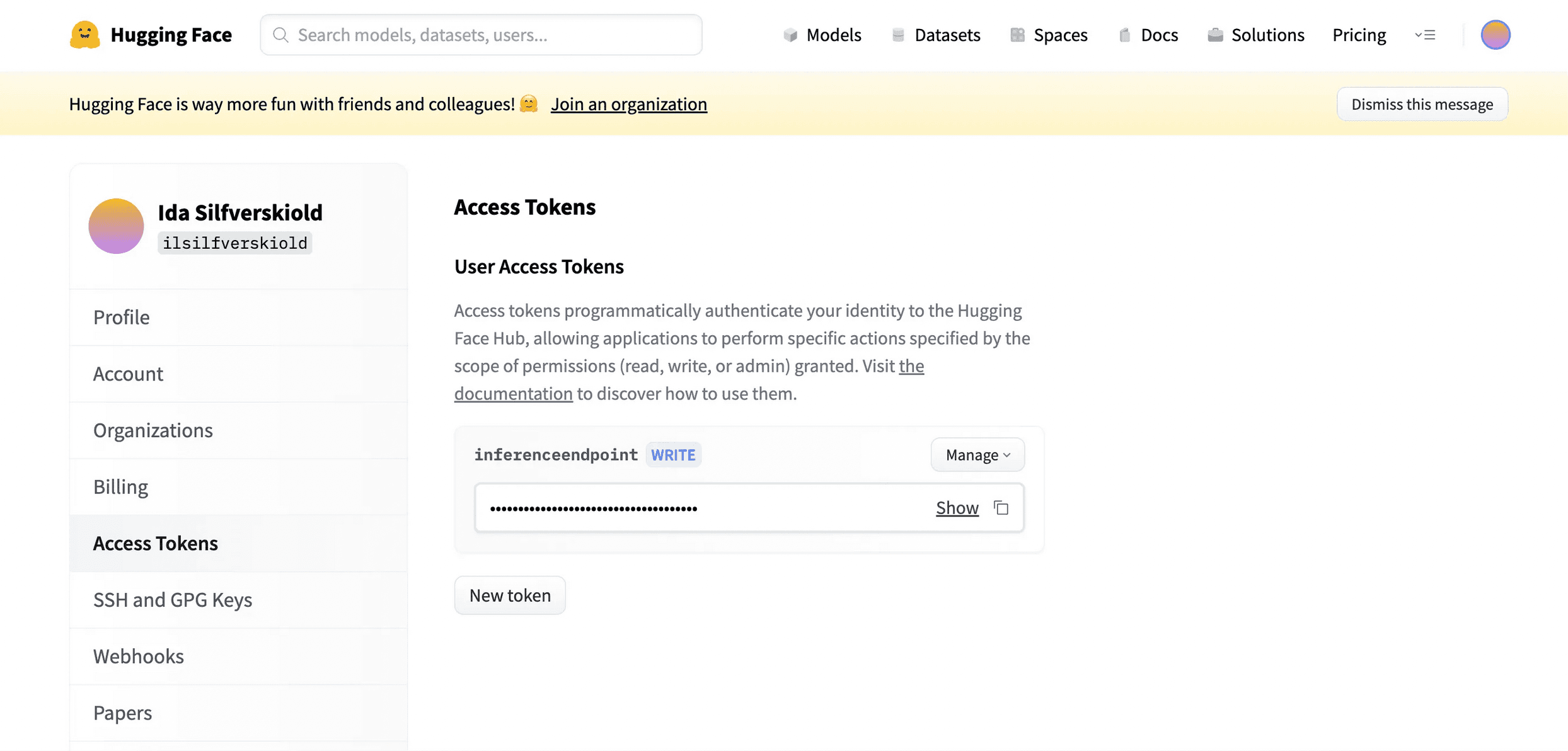 Hugging Face Access Tokens
